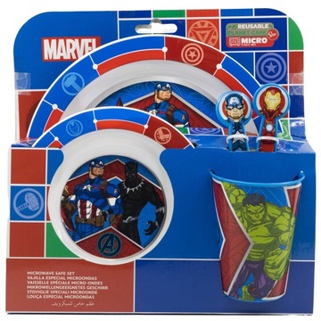 Zastawa Stołowa Dziecięca Avengers Naczynia Zestaw
