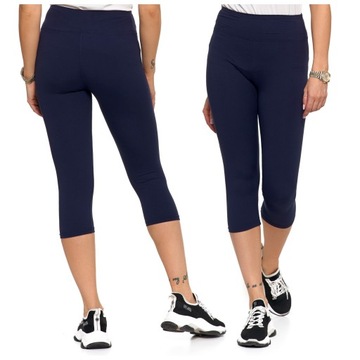 LEGGINSY DAMSKIE Z WYSOKIM STANEM 3/4 RYBACZKI GETRY ELASTYCZNE MORAJ R.XXL