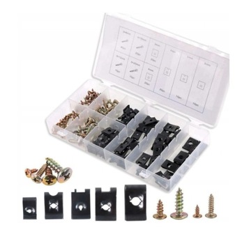 ВИНТЫ ПЛАСТИНЫ АВТОМОБИЛЬНЫЕ КРЕПЛЕНИЯ 170 ШТ. УНИВЕРСАЛЬНЫЕ ВИНТЫ