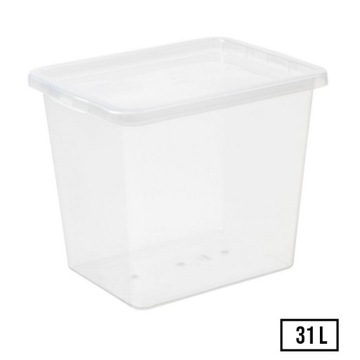 TRANSPARENTNY POJEMNIK DO PRZECHOWYWYANIA 31 L