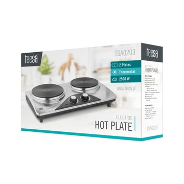 ПОРТАТИВНАЯ ЭЛЕКТРИЧЕСКАЯ ПЛИТА С ДВУМЯ КОНФОРМАМИ, 2500ВТ