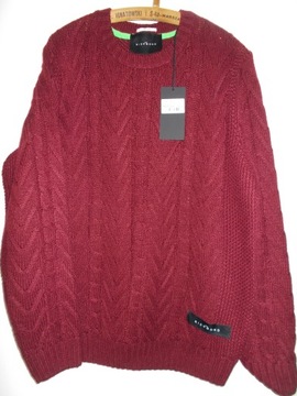 sweter ciepły JOHN RICHMOND rozmiar XXL bordo