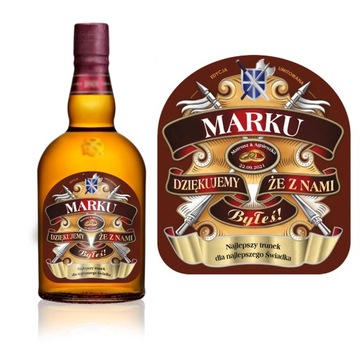 PODZIĘKOWANIE DLA ŚWIADKA ŚLUBU ETYKIETA WHISKY