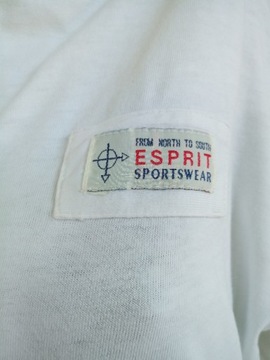 ESPRIT biała letnia vintage koszulka streetwear M