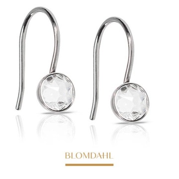 BLOMDAHL WISZĄCE KOLCZYKI HIPOALERGICZNE PENDANT BEZEL CRYSTAL 5 mm