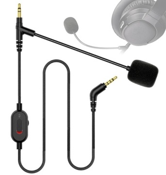 DOCZEPIANY MIKROFON DO SŁUCHAWEK GAMING 3.5MM JACK 1.5M + PILOT