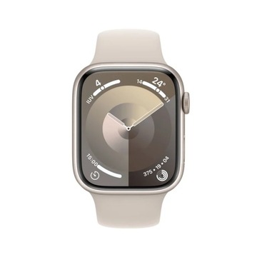 Apple Watch Series 9, 45 мм, цифровой, 396 x 484 пикселей, сенсорный экран, 4G, бежевый, Wi-Fi