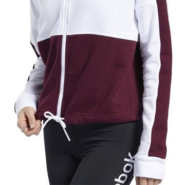 Bluza damska Reebok Te Linear Logo Ft bordowo-biała FU2203 - XL