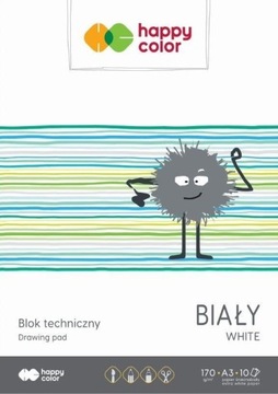 BLOK TECHNICZNY BIAŁY A3/10K HAPPY COLOR, GDD