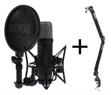 Mikrofon pojemnościowy instrumentalny Rode NT1 5th Gen Black w zestawie