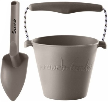 ZABAWKI DO PIASKOWNICY wiaderko silikonowe do piasku szare - Scrunch