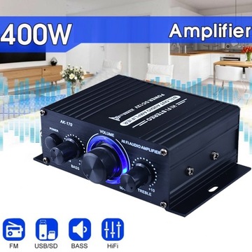 AK-170 Mini wzmacniacz Audio Stereo HiFi LED z Blu