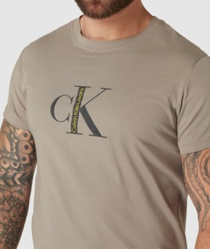 Calvin Klein jeans T-shirt meski taupe z logo r. XXL/ XXXL 2XL