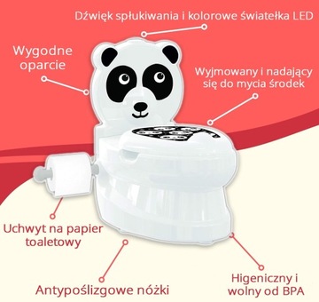 PILSAN ИНТЕРАКТИВНЫЙ ТУАЛЕТНЫЙ ГОРШОК Panda с крышкой 07561 СЪЕМНАЯ ВСТАВКА