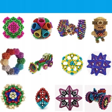 KOLOROWE KULKI MAGNETYCZNE 5MM 8-KOLORÓW NEOCUBE