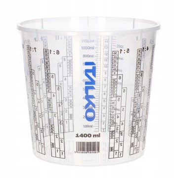 10x KUBEK DO MIESZANIA LAKIERÓW Z PODZIAŁKĄ 1400ml