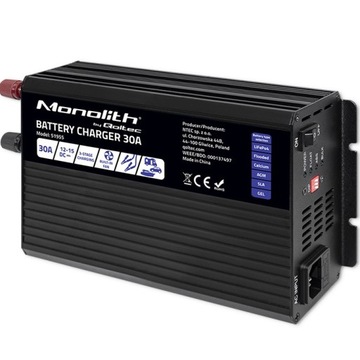 Inteligentna ładowarka do akumulatorów LiFePO4 AGM GEL SLA 30A 12V