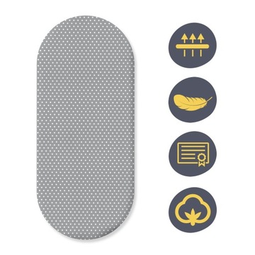 ПРОСТЫНЬ ДЛЯ ГОНДОЛИ, ДЛЯ ЛЮЛЫЧКИ, С ЛАСТИКОМ, 80х40, ХЛОПОК 100% Bubi