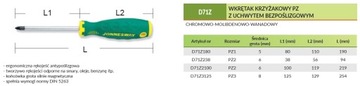 Крестовая отвертка PZ3 x 125 мм D71Z3125 JONNESWAY