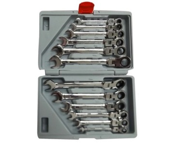 КЛЮЧИ С ТРЕЩОТКОЙ, 8-19ММ, 12 шт., НАБОР КЛЮЧЕЙ