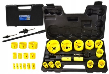 GEKO KOMPLET ZESTAW OTWORNIC BIMETAL DO METALU I DREWNA 17EL WALIZKA G39998