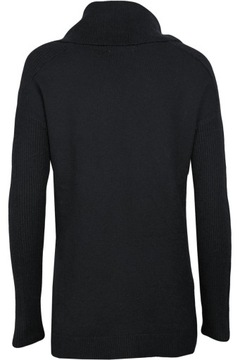 H&M Efektowny Modny Kobiecy Sweter Czarny Sweterek Asymetryczny Golf XS 34