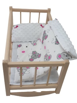 KOŁYSKA DREWNIANA dla lalek + POŚCIEL - PRODUCENT.
