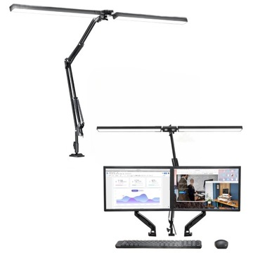 Светодиодная настольная лампа мощностью 24 Вт с двойной головкой и 10 уровнями яркости