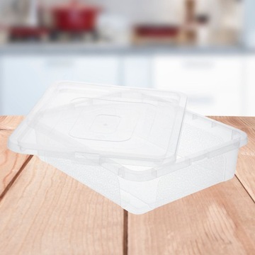 Пластиковый контейнер-органайзер с крышкой 10л, запираемый ящик-коробка