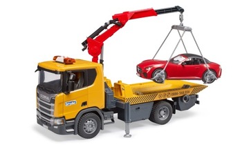 BRUDER | HOLOWNIK SCANIA SUPER 560R Z SAMOCHODEM SPORTOWYM | 3552