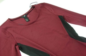 H&M sukienka midi body slim bordo 36/38