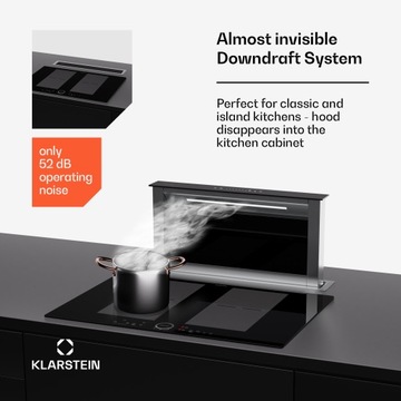 Klarstein встраиваемая кухонная вытяжка на столешницу 60см 650м³/ч A