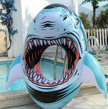 ОГРОМНОЕ КРЕСЛО ДЛЯ ПЛАВАНИЯ АКУЛА БОЛЬШАЯ АКУЛА 3D XL ИНДУСТРИАЛЬНЫЙ МАТРАС