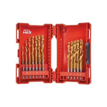 WIERTŁA DO METALU 2-10 MM HSS-G TIN RED HEX (19 SZT.) - MILWAUKEE 48894760