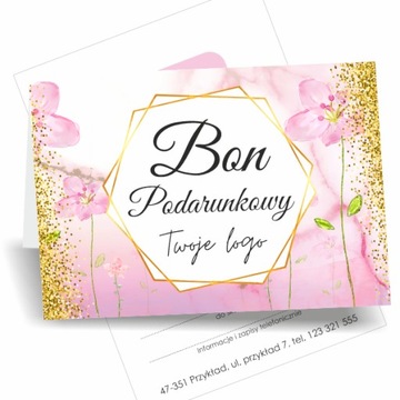 Bon podarunkowy VOUCHER logo 12 szt koperta tanio