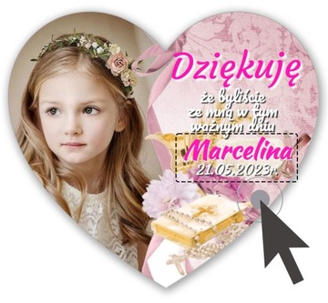 Благодарность гостям Первое Причастие Крещение День Рождения Годик МАГНИТ + КОНВЕРТ