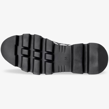 MOKASYNY DAMSKIE PÓŁBUTY SKÓRZANE NA PLATFORMIE 40