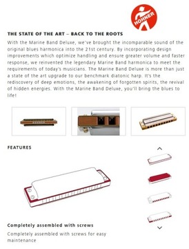 Диатоническая губная гармошка Marine Band G Deluxe Hohner