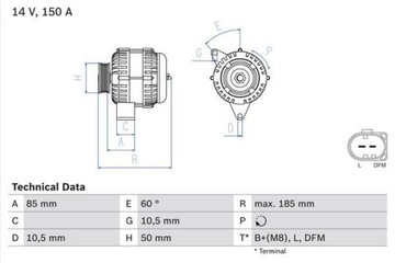 ALTERNÁTOR DB E 4,3,5,4 354KM 97-03 0986047550