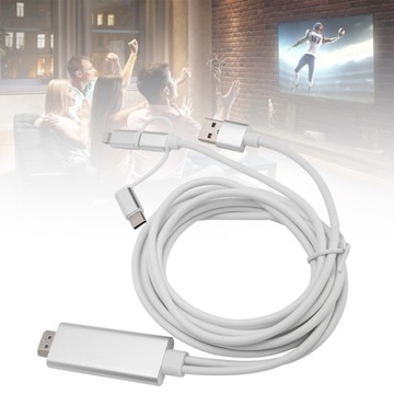 3 в 1 Кабель-адаптер Micro USB Type C Адаптер кабеля HDMI Mirror in G