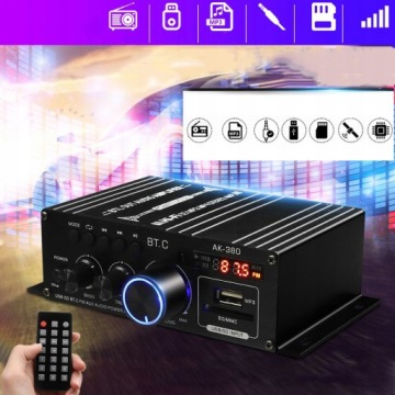 АВТОМОБИЛЬНЫЙ УСИЛИТЕЛЬ BLUETOOTH AK380 800 Вт+ ПУЛЬТ ДИСТАНЦИОННОГО УПРАВЛЕНИЯ
