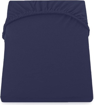 Granatowe prześcieradło bawełniane JERSEY z gumką 160x200