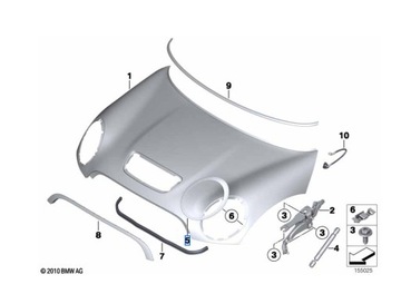 Мини-кольцо оригинальной лампы справа для R55 R56 R57, хромированное