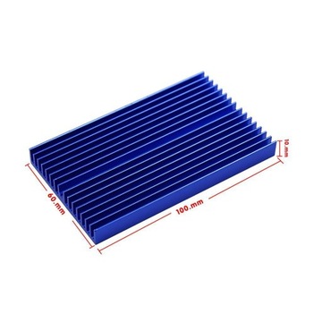 1 szt. 100x60x10mm aluminiowy radiator LED Power Blue
