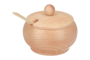 CUKIERNICA CUKIERNICZKA DREWNIANA ŚREDNIA + ŁYŻKA