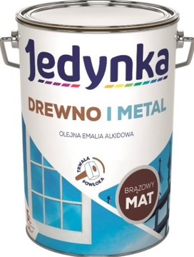 Farba Jedynka do drewna i metalu Brązowy Mat 5L