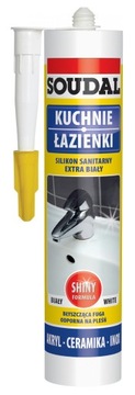 SOUDAL SILIKON SANITARNY EXTRA BIAŁY POŁYSK 280ml