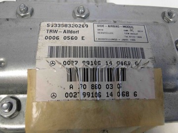 MERCEDES S CLASA W220 AIRBAG W DVEŘE LEVÉ PŘEDNÍ