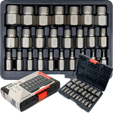 YATO WYKRĘTAKI DO USZKODZONYCH ŚRUB WĘWNĘTRZNYCH HEX TORX SPLINE 25szt.