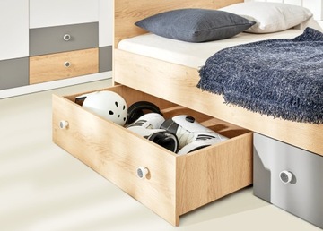 Молодёжная мебель PIXEL 4 белый серый шкаф-стол